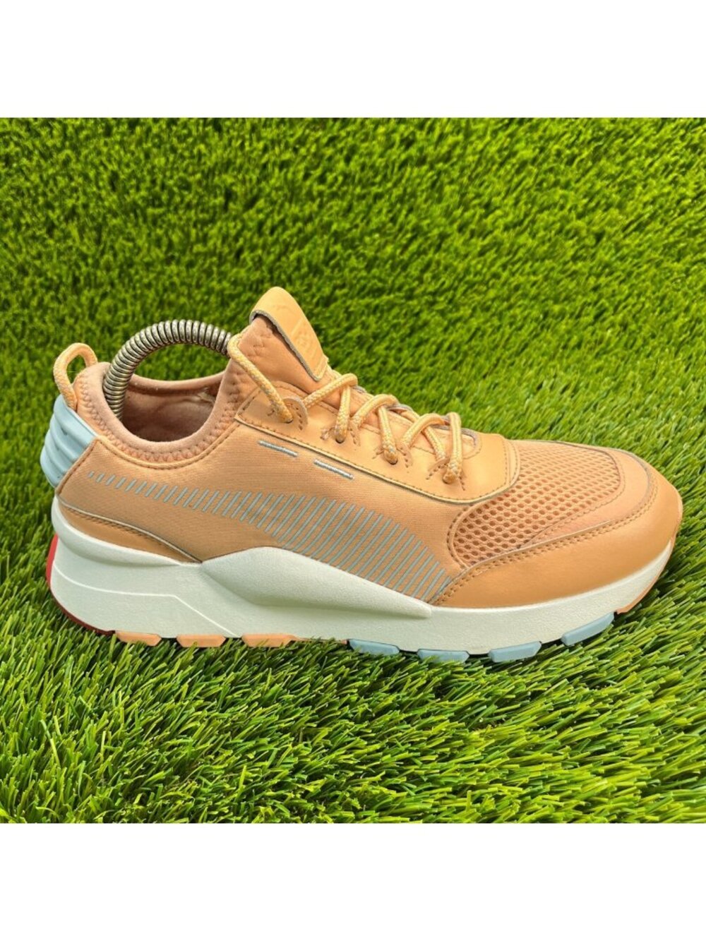 Puma RS-0 Play Boys Size 7Y Orange White Athletic‎ Running Shoes Sneakers